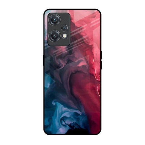 Blue & Red Smoke OnePlus Nord CE 2 Lite 5G Glass Back Cover Online