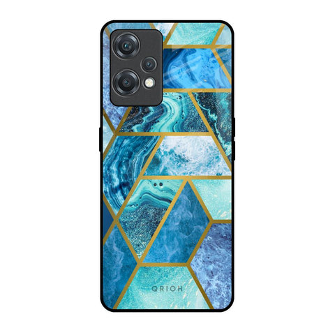Turquoise Geometrical Marble OnePlus Nord CE 2 Lite 5G Glass Back Cover Online