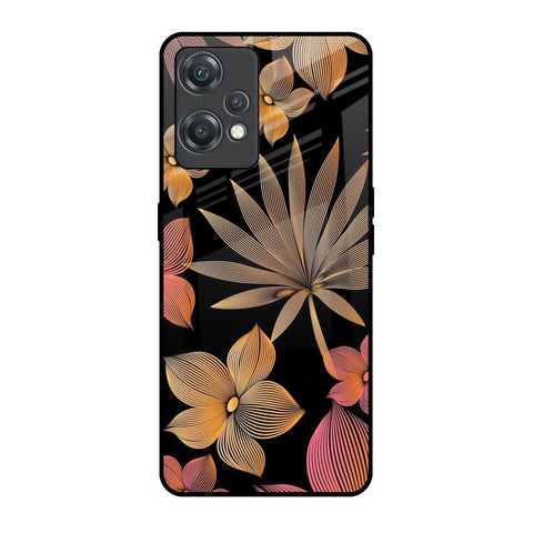 Lines Pattern Flowers OnePlus Nord CE 2 Lite 5G Glass Back Cover Online