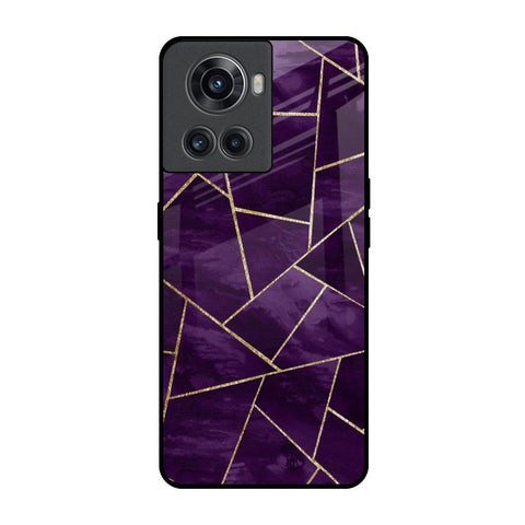Geometric Purple OnePlus 10R 5G Glass Back Cover Online
