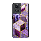 Purple Rhombus Marble OnePlus 10R 5G Glass Back Cover Online