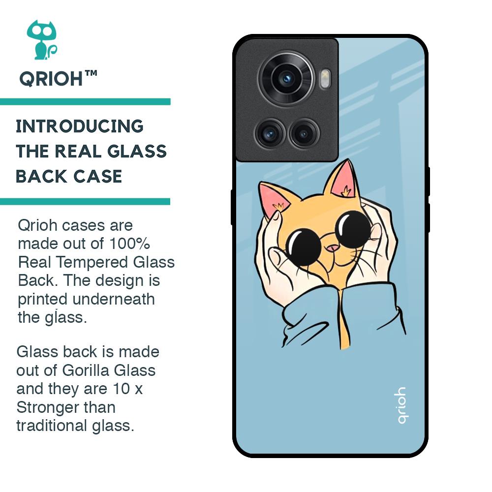 Adorable Cute Kitty Glass Case For OnePlus 10R 5G