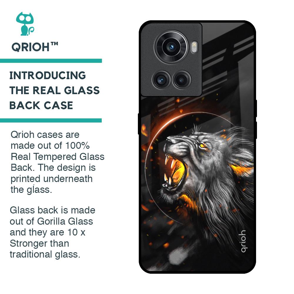 Aggressive Lion Glass Case for OnePlus 10R 5G