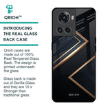 Sleek Golden & Navy Glass Case for OnePlus 10R 5G