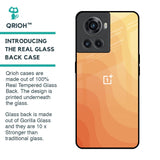 Orange Curve Pattern Glass Case for OnePlus 10R 5G