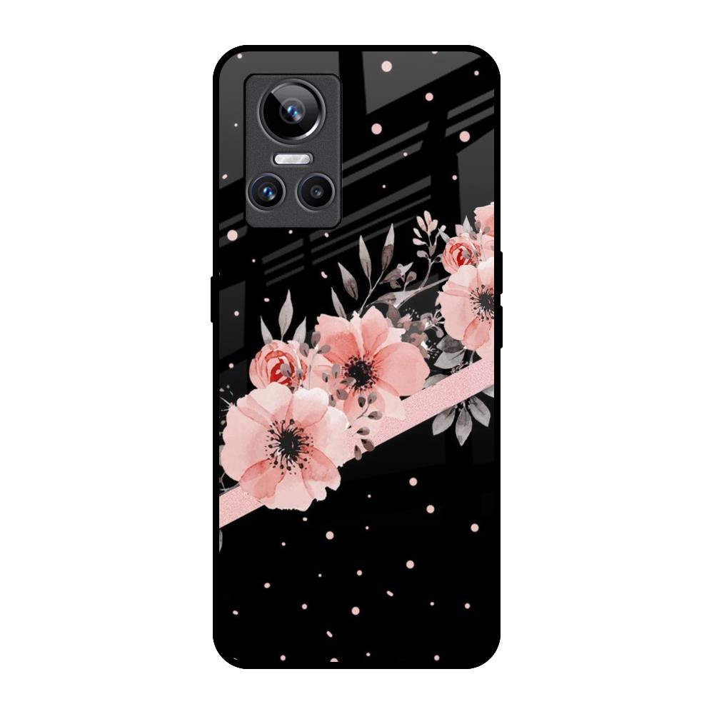 Floral Black Band Realme GT Neo 3 Glass Back Cover Online