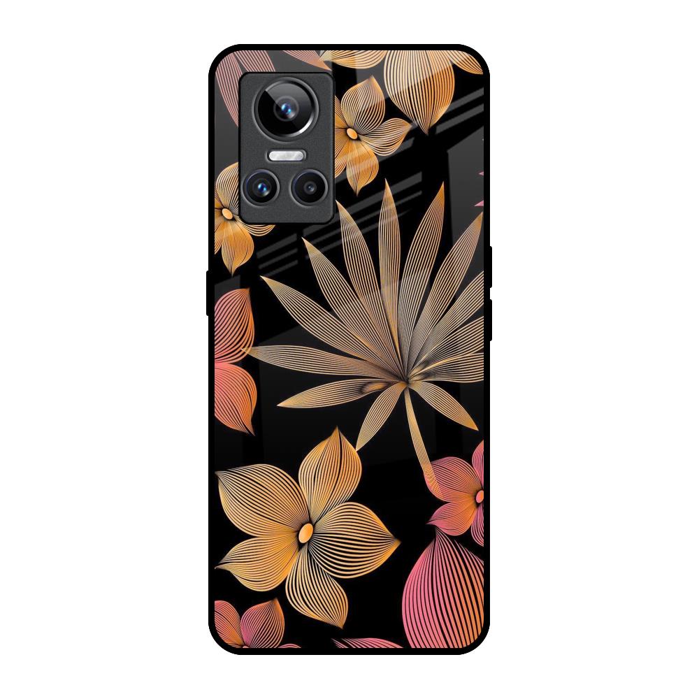 Lines Pattern Flowers Realme GT Neo 3 Glass Back Cover Online