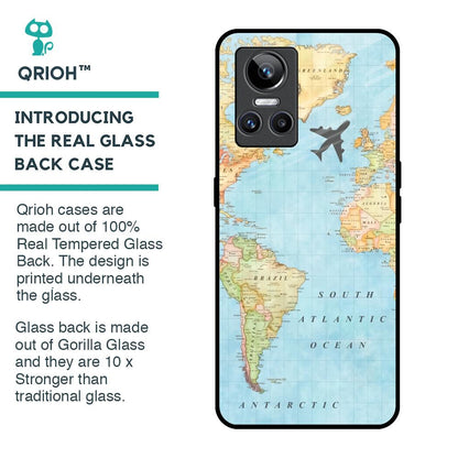 Travel Map Glass Case for Realme GT Neo 3