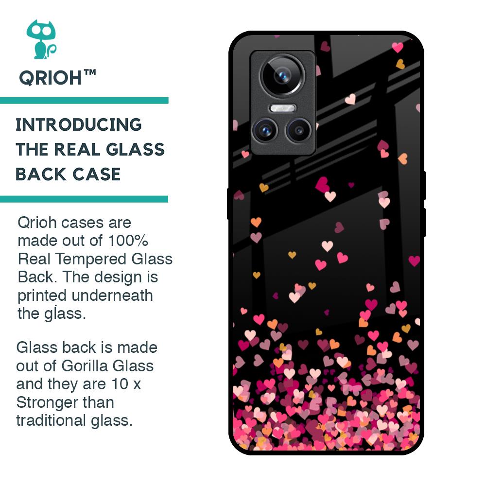 Heart Rain Fall Glass Case For Realme GT Neo 3