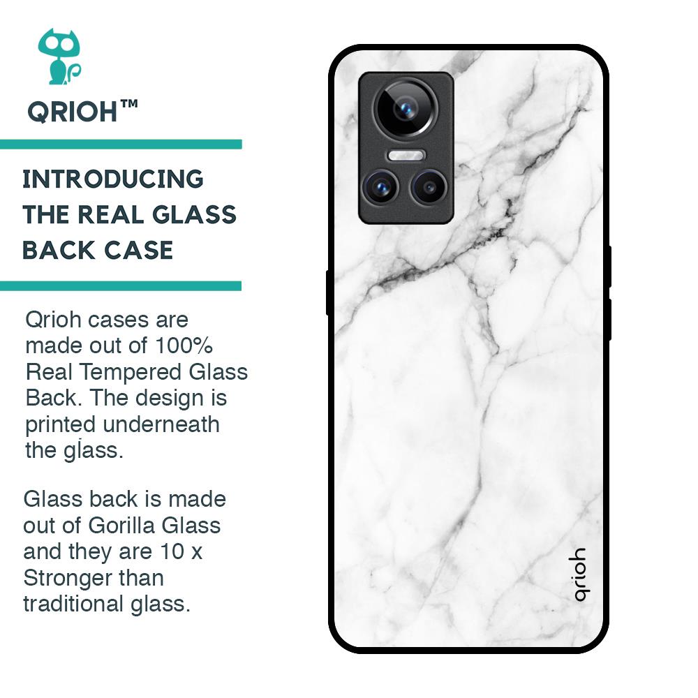 Modern White Marble Glass Case for Realme GT Neo 3