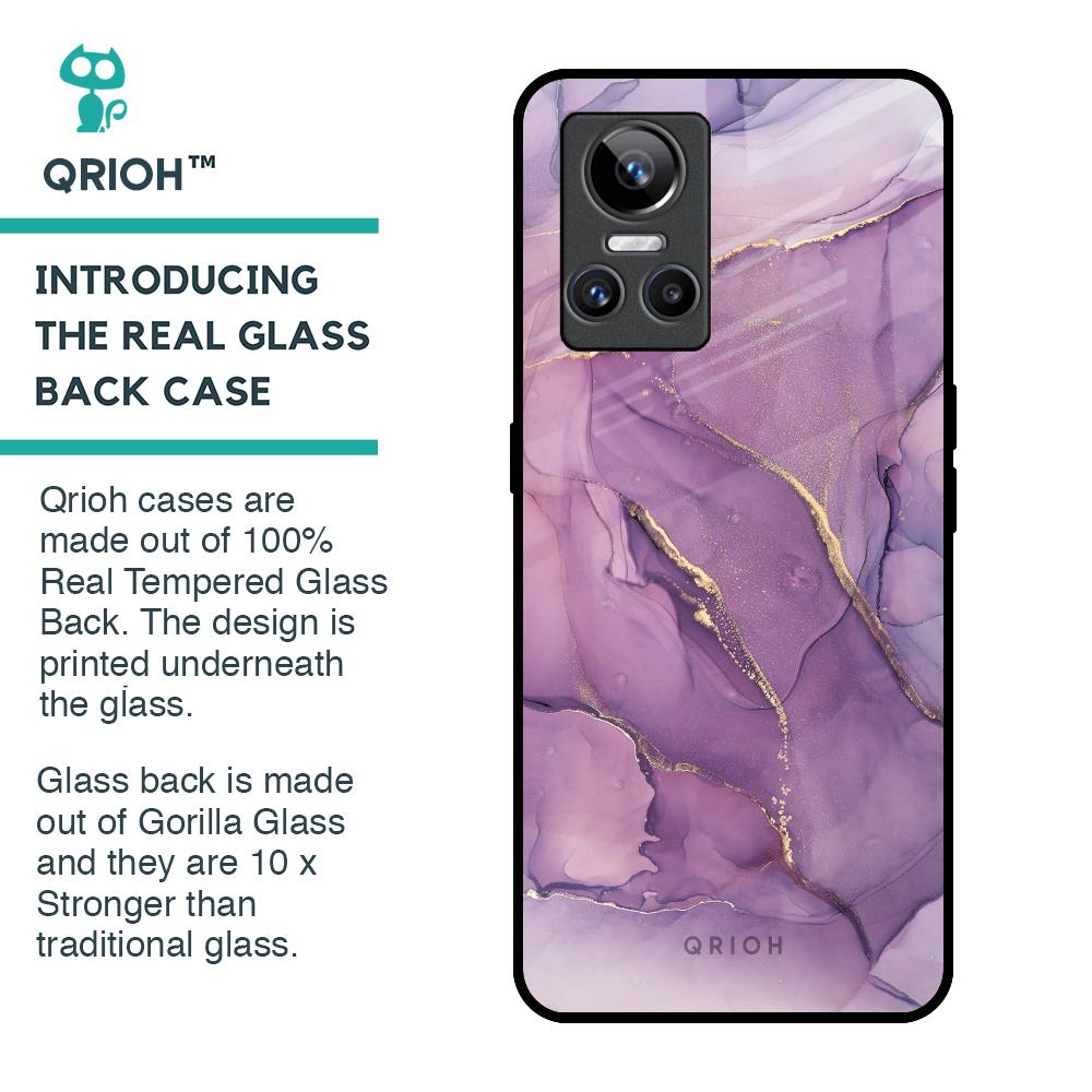 Purple Gold Marble Glass Case for Realme GT Neo 3