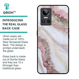 Pink & Gold Gllitter Marble Glass Case for Realme GT Neo 3
