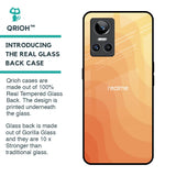 Orange Curve Pattern Glass Case for Realme GT Neo 3