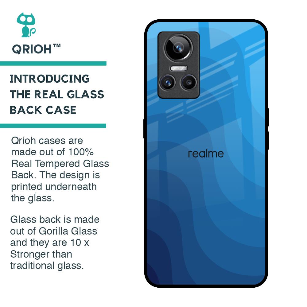 Blue Wave Abstract Glass Case for Realme GT Neo 3