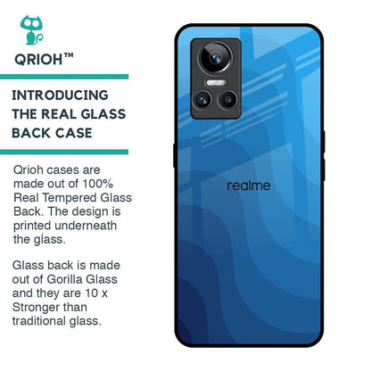 Blue Wave Abstract Glass Case for Realme GT Neo 3