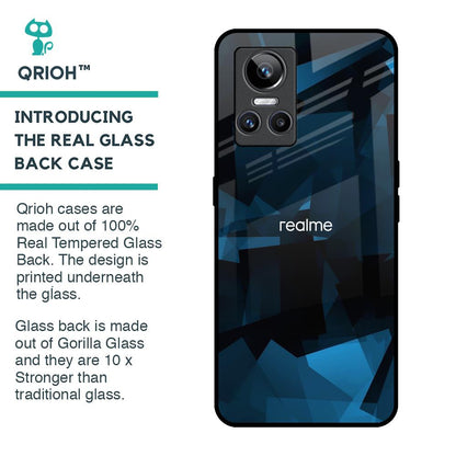 Polygonal Blue Box Glass Case For Realme GT Neo 3