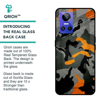 Camouflage Orange Glass Case For Realme GT Neo3