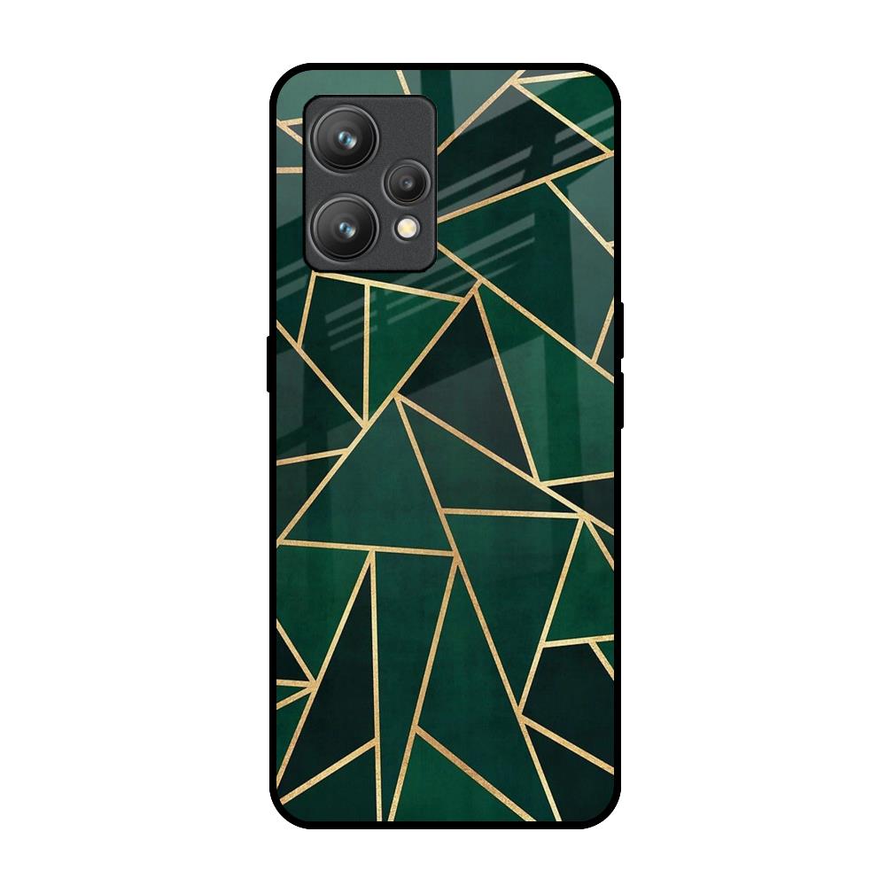 Abstract Green Realme 9 Glass Back Cover Online