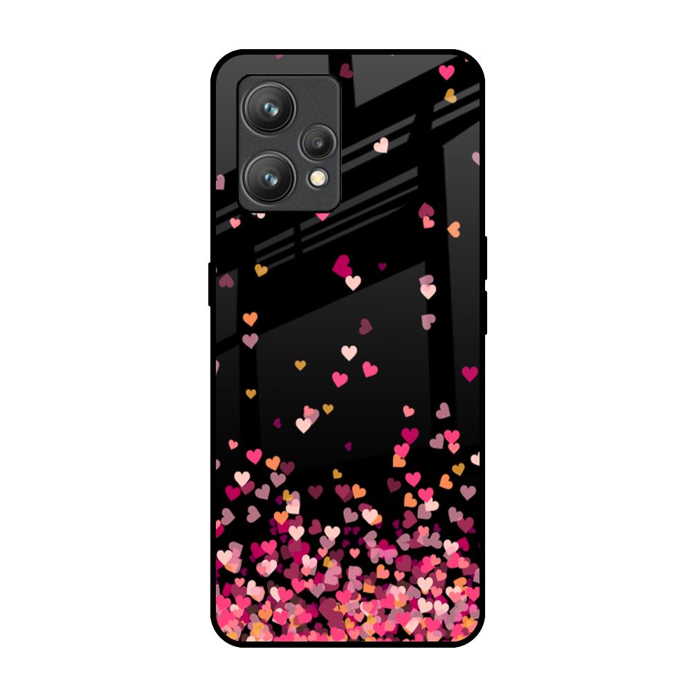 Heart Rain Fall Realme 9 Glass Back Cover Online