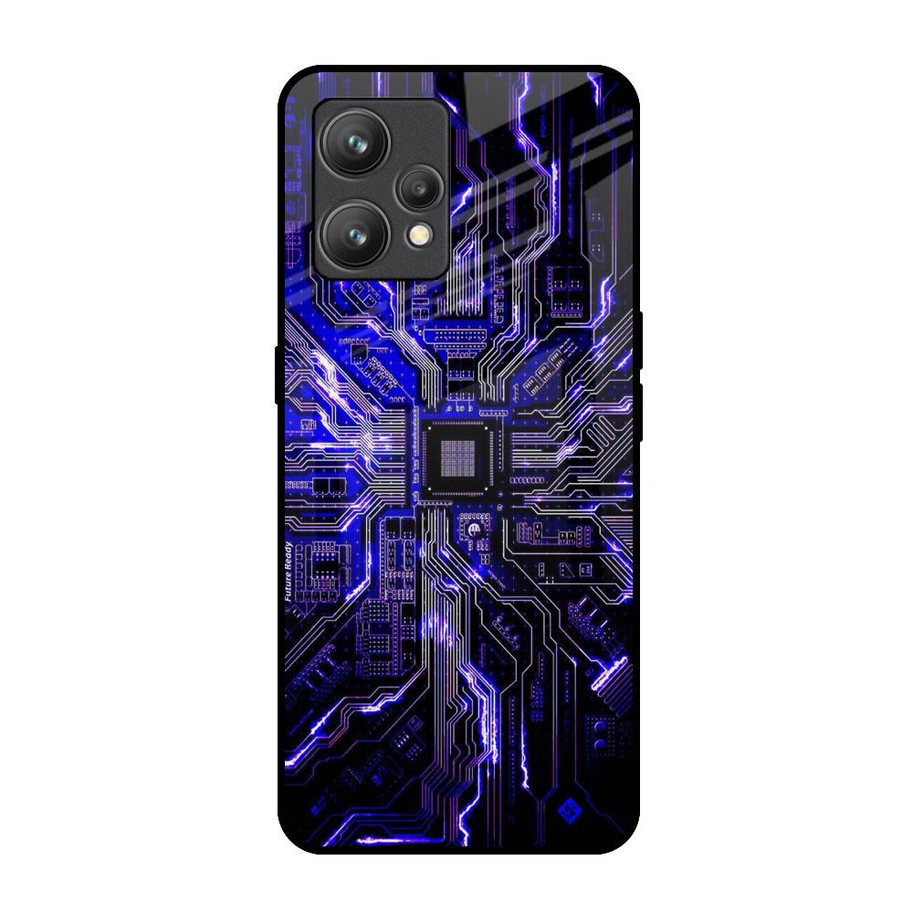 Techno Color Pattern Realme 9 Glass Back Cover Online