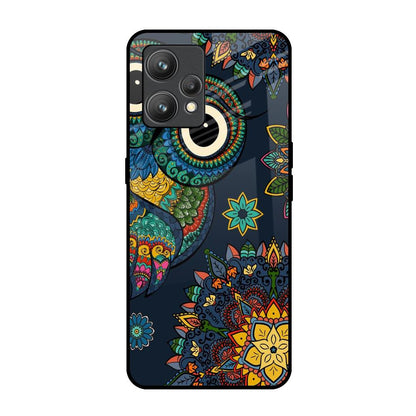 Owl Art Realme 9 Glass Back Cover Online