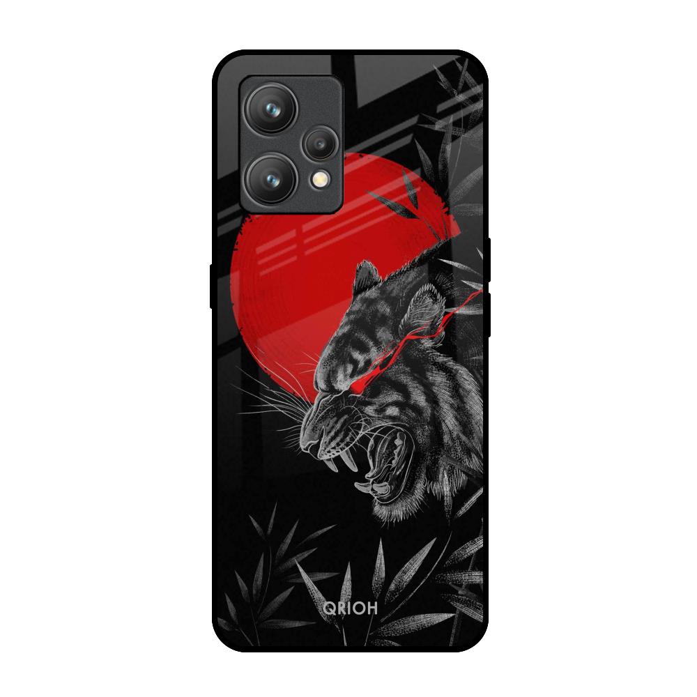 Red Moon Tiger Realme 9 Glass Back Cover Online