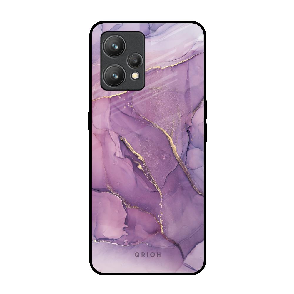 Purple Gold Marble Realme 9 Glass Back Cover Online