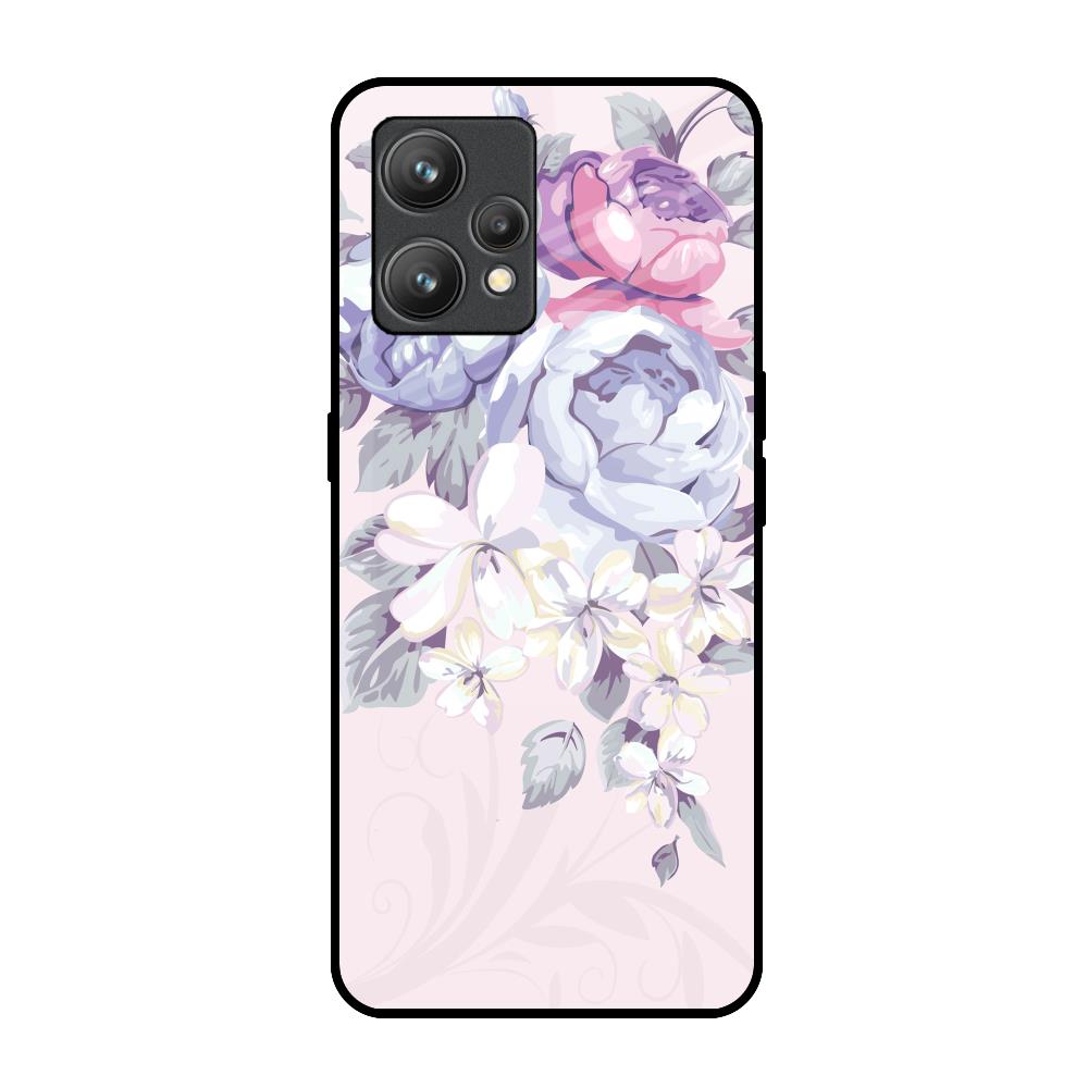Elegant Floral Realme 9 Glass Back Cover Online