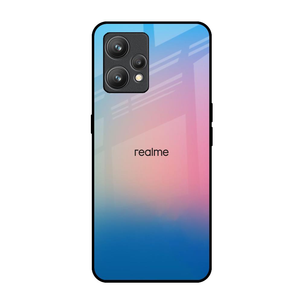 Blue & Pink Ombre Realme 9 Glass Back Cover Online
