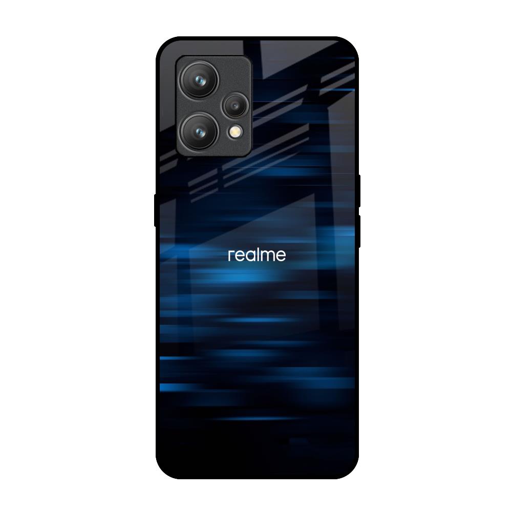 Blue Rough Abstract Realme 9 Glass Back Cover Online