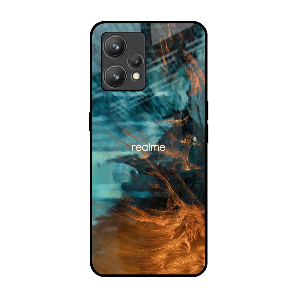 Golden Splash Realme 9 Glass Back Cover Online