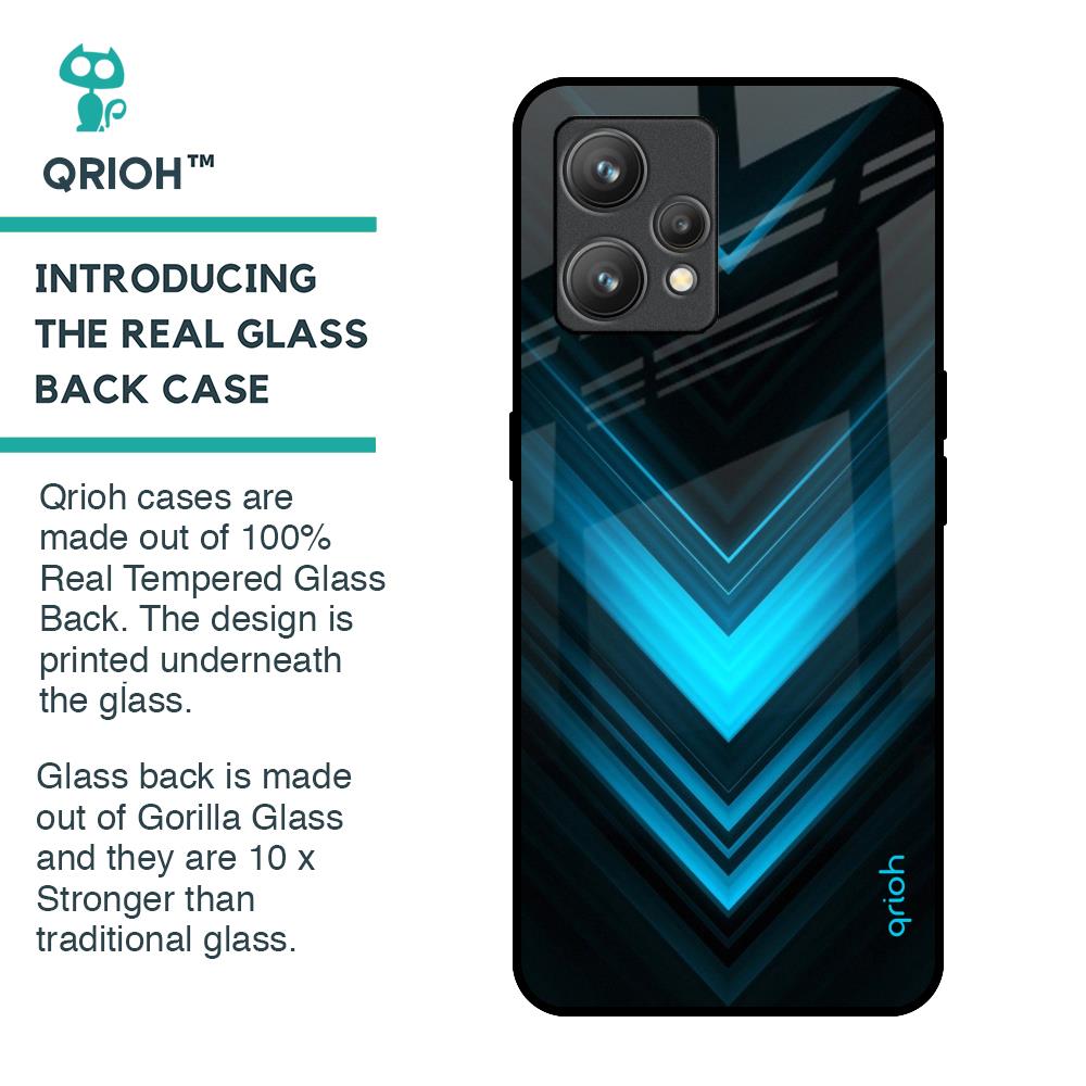 Vertical Blue Arrow Glass Case For Realme 9