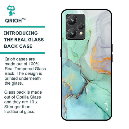 Green Marble Glass Case for Realme 9