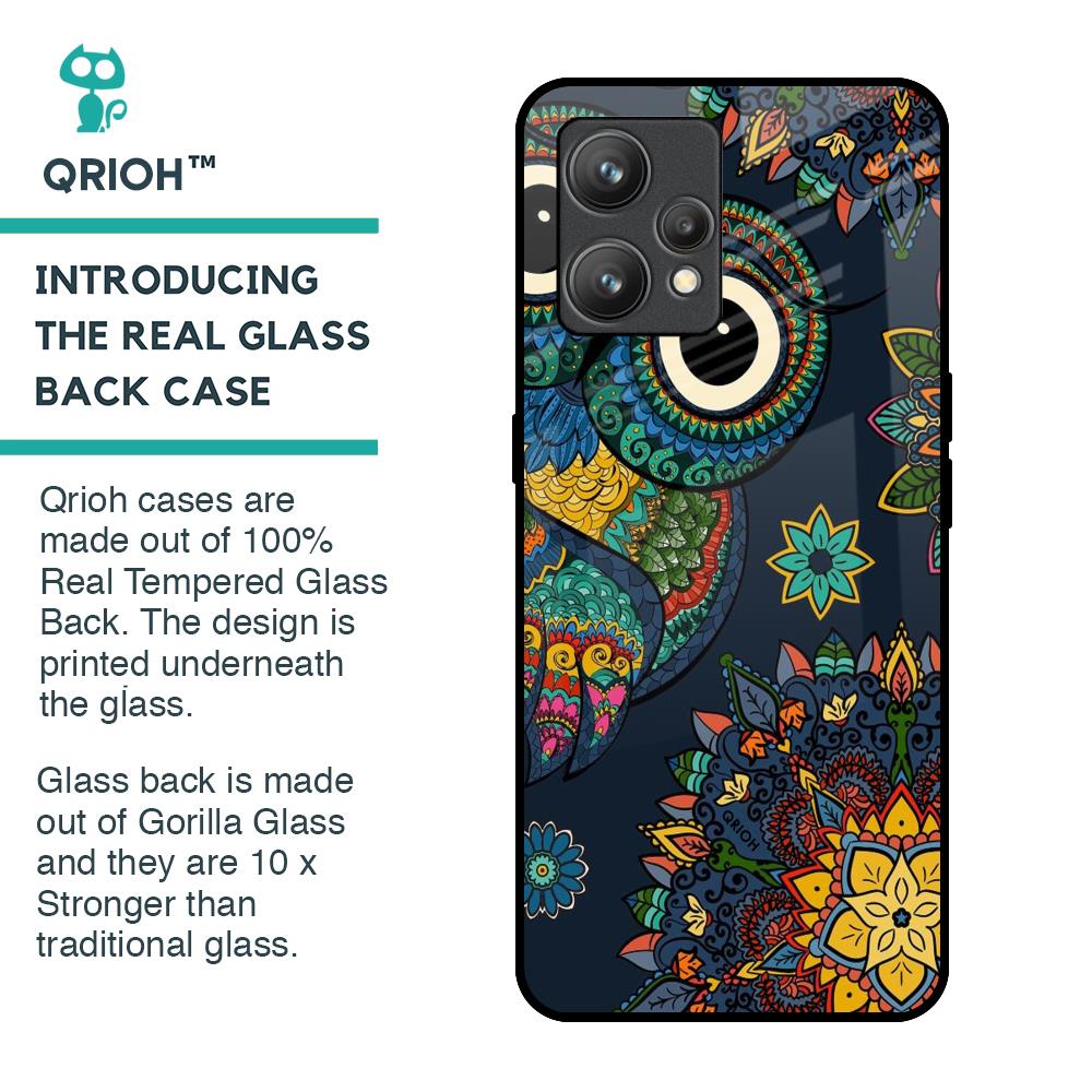 Owl Art Glass Case for Realme 9