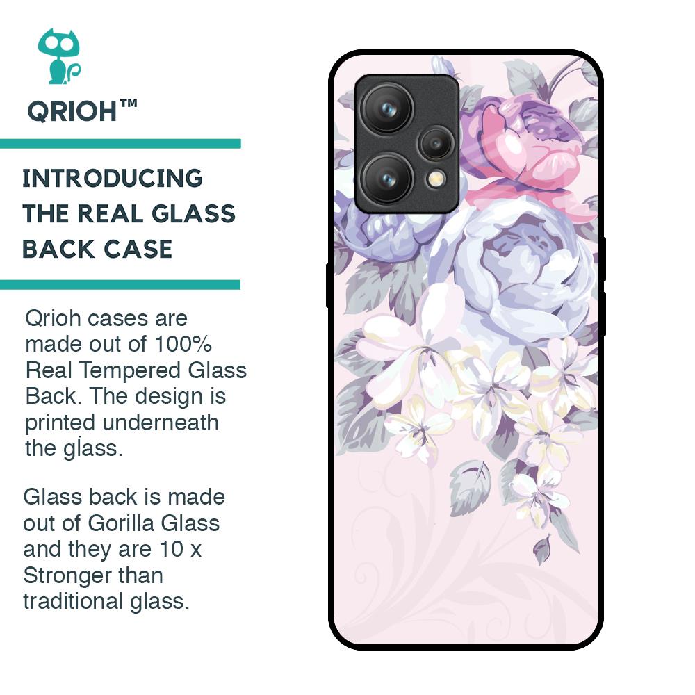 Elegant Floral Glass Case for Realme 9