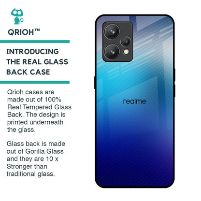 Blue Rhombus Pattern Glass Case for Realme 9