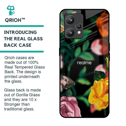 Flowers & Butterfly Glass Case for Realme 9