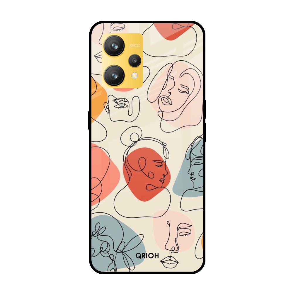 Abstract Faces Realme 9 4G Glass Cases & Covers Online