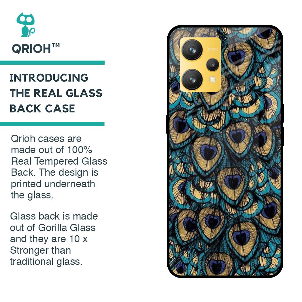 Peacock Feathers Glass case for Realme 9