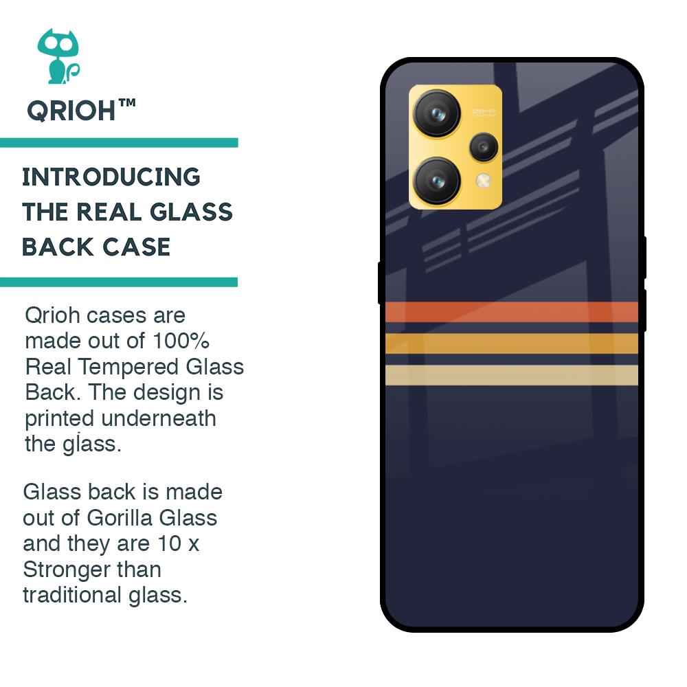 Tricolor Stripes Glass Case For Realme 9