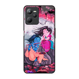 Radha Krishna Art Realme C35 Glass Back Cover Online