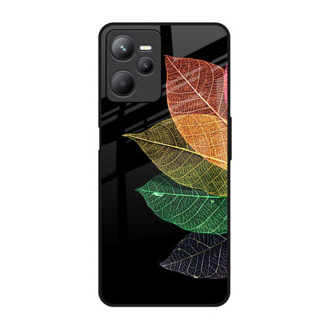 Colorful Leaves Realme C35 Glass Back Cover Online