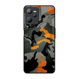 Camouflage Orange Realme C35 Glass Back Cover Online