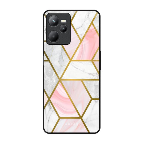 Geometrical Marble Realme C35 Glass Back Cover Online