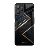 Sleek Golden & Navy Realme C35 Glass Back Cover Online