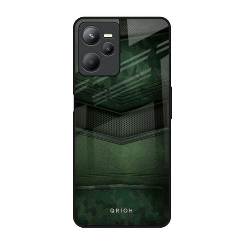 Green Leather Realme C35 Glass Back Cover Online