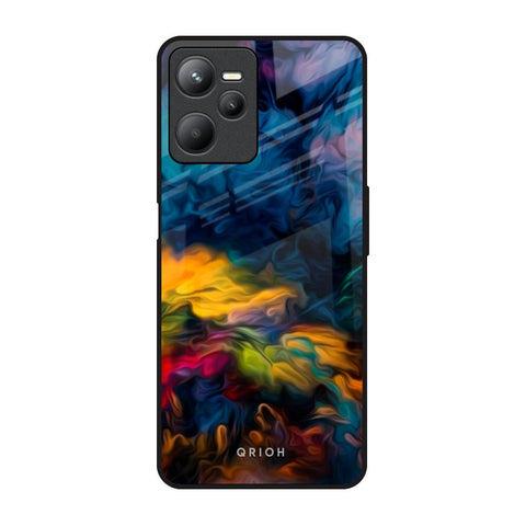 Multicolor Oil Painting Realme C35 Glass Back Cover Online