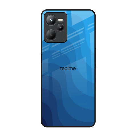 Blue Wave Abstract Realme C35 Glass Back Cover Online