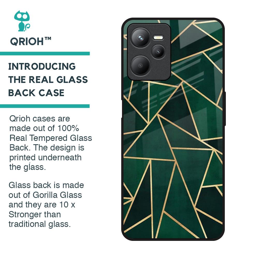 Abstract Green Glass Case For Realme C35