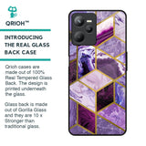 Purple Rhombus Marble Glass Case for Realme C35